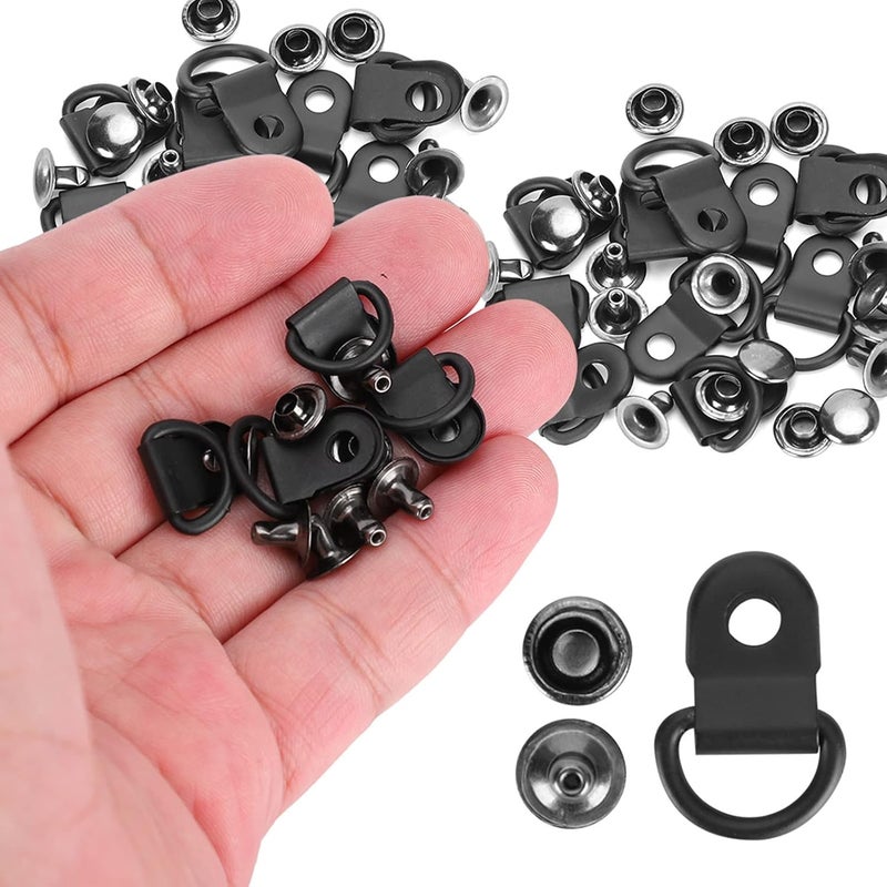 KooingTech 100 Set Shoelace Hooks, 9 * 14mm D Ring Boot Hook Eyelets, Shoe Boot Lace Hooks Buckle for Camping Hiking Mountain Repair Leather Boot Repair Accessories - Image 1